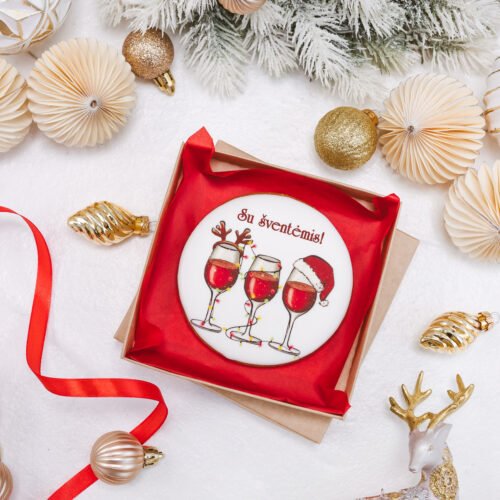 Dekoruotas meduolinis sausainis „Kalėdos” K5