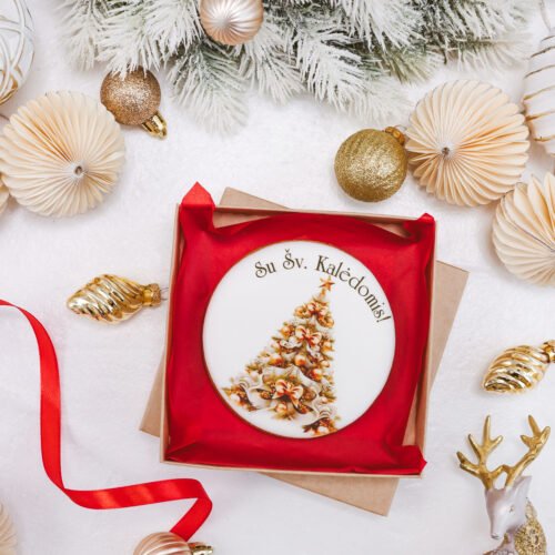 Dekoruotas meduolinis sausainis „Kalėdos” K6