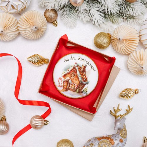 Dekoruotas meduolinis sausainis „Kalėdos” K8