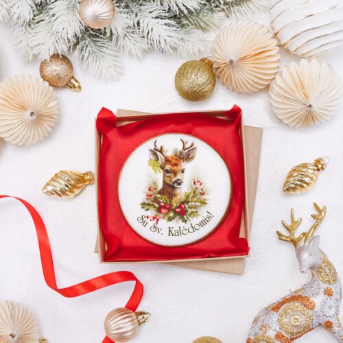 Dekoruotas meduolinis sausainis „Kalėdos” K16