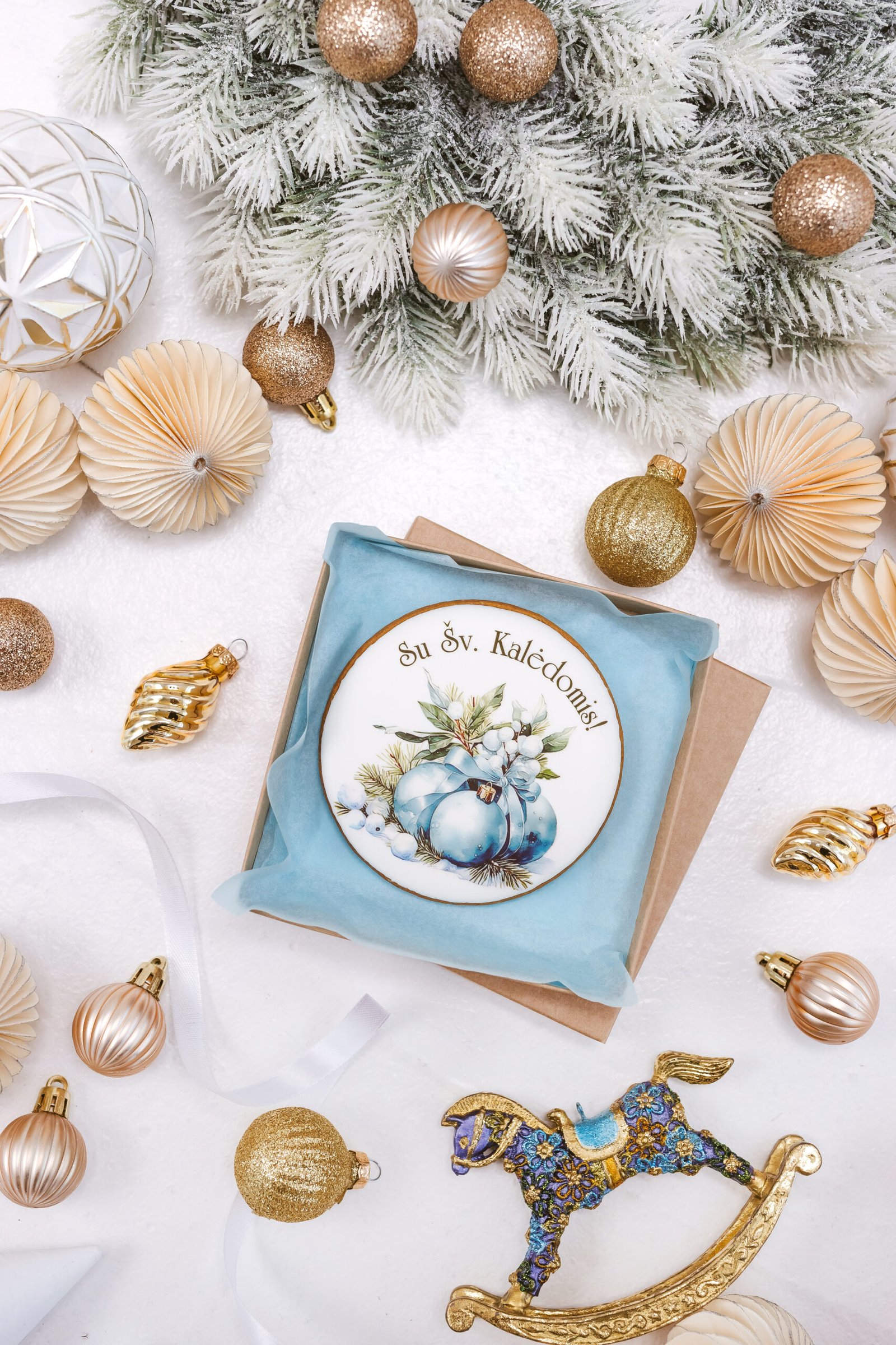 Dekoruotas meduolinis sausainis „Kalėdos” K21