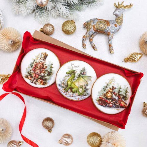 Dekoruotų meduolinių sausainių rinkinys „Kalėdos” K31, 3vnt.