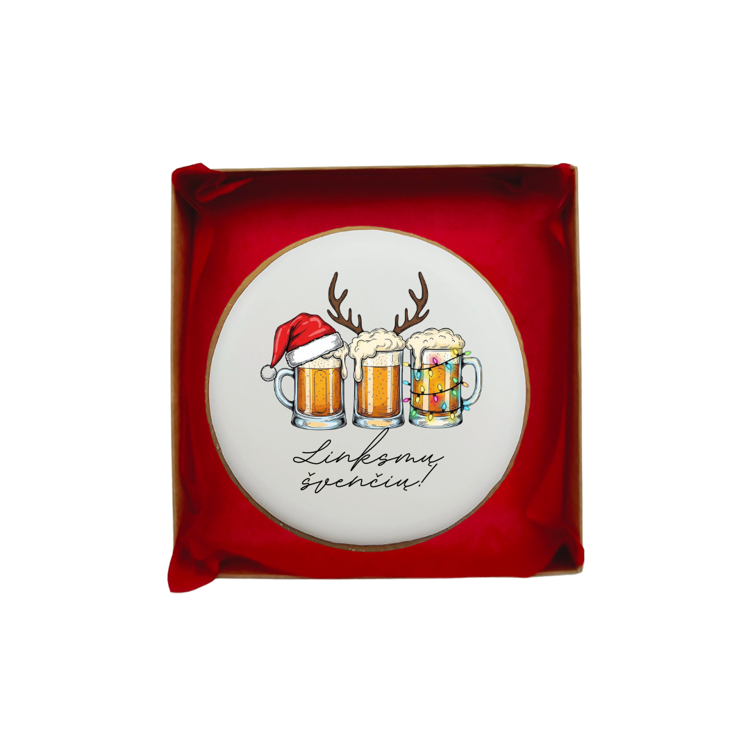 Dekoruotas meduolinis sausainis „Kalėdos” K72, 1vnt.