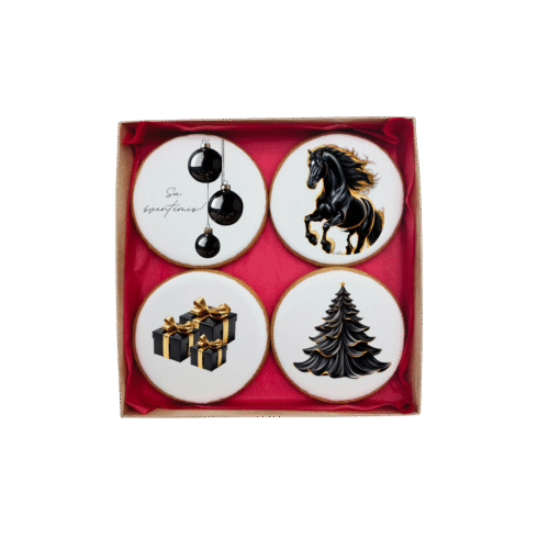 Dekoruotų meduolinių sausainių rinkinys „Kalėdos” K69, 4vnt.