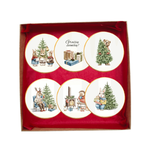 Dekoruotų meduolinių sausainių rinkinys „Kalėdos” K82, 6vnt.