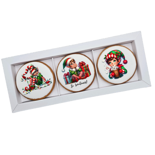 Dekoruotų meduolinių sausainių rinkinys „Kalėdos” K84, 3vnt.