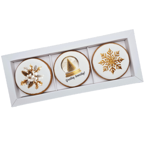 Dekoruoti meduoliniai sausainiai „Kalėdos” K62, 3vnt.