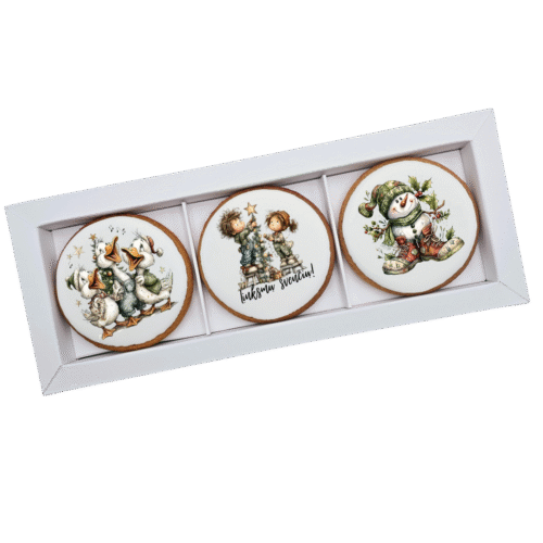 Dekoruoti meduoliniai sausainiai „Kalėdos” K57, 3vnt.