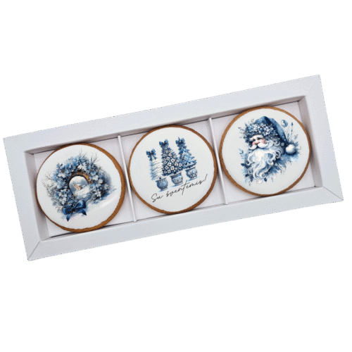 Dekoruoti meduoliniai sausainiai „Kalėdos” K58, 3vnt.