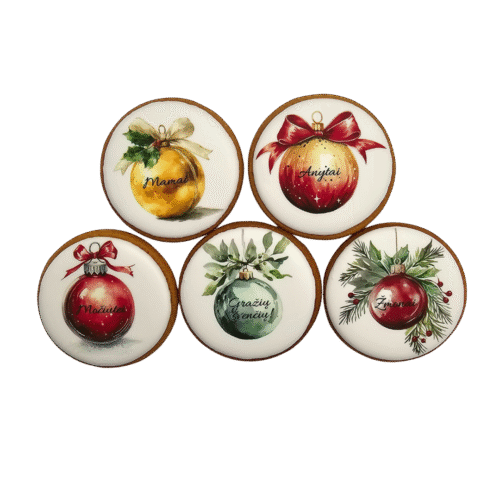 Dekoruotas meduolinis sausainis „Kalėdos” K87, 1vnt.