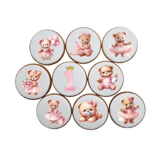 Dekoruoti meduoliniai sausainiai „Pirmasis gimtadienis 1”