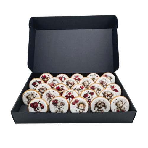 Dekoruoti meduoliniai sausainiai „Valentino diena” V27, 25vnt.