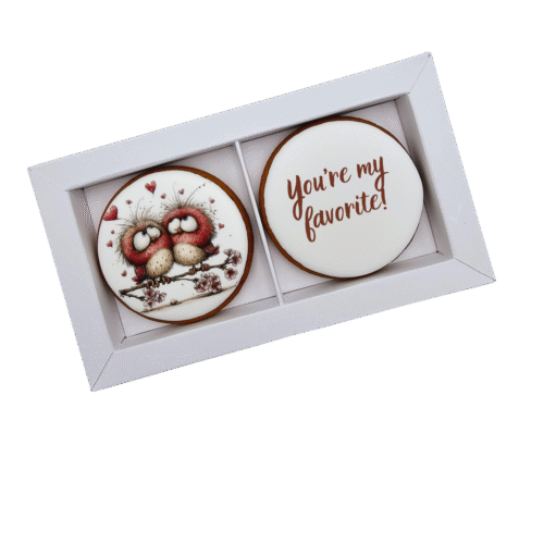 Dekoruoti meduoliniai sausainiai „Valentino diena” V33, 2vnt.