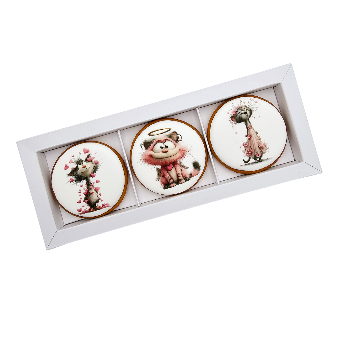 Dekoruoti meduoliniai sausainiai „Valentino diena” V36, 3vnt.