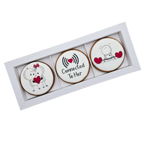 Dekoruoti meduoliniai sausainiai „Valentino diena” V35, 3vnt.