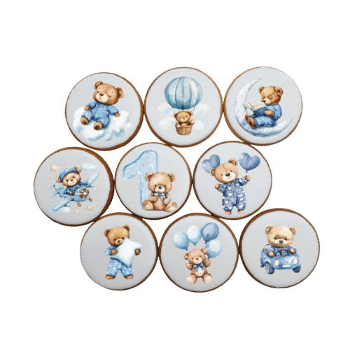 Dekoruoti meduoliniai sausainiai „Pirmasis gimtadienis 2”