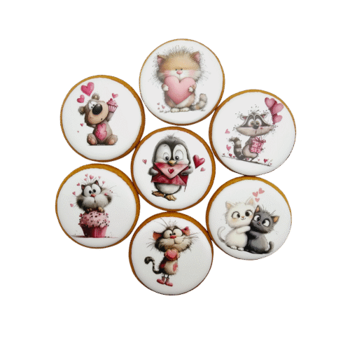 Dekoruoti meduoliniai sausainiai „Valentino diena” V25, 1vnt.