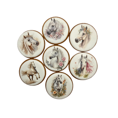 Dekoruoti meduoliniai sausainiai „Žirgai”