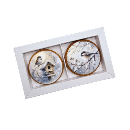 Dekoruoti meduoliniai sausainiai „Žiema 2”, 2vnt.