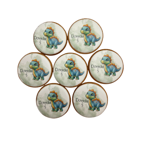 Dekoruoti meduoliniai sausainiai „Dinozaurai”