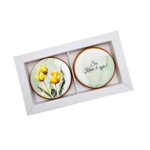 Dekoruoti meduoliniai sausainiai „Moters diena1” 2vnt.