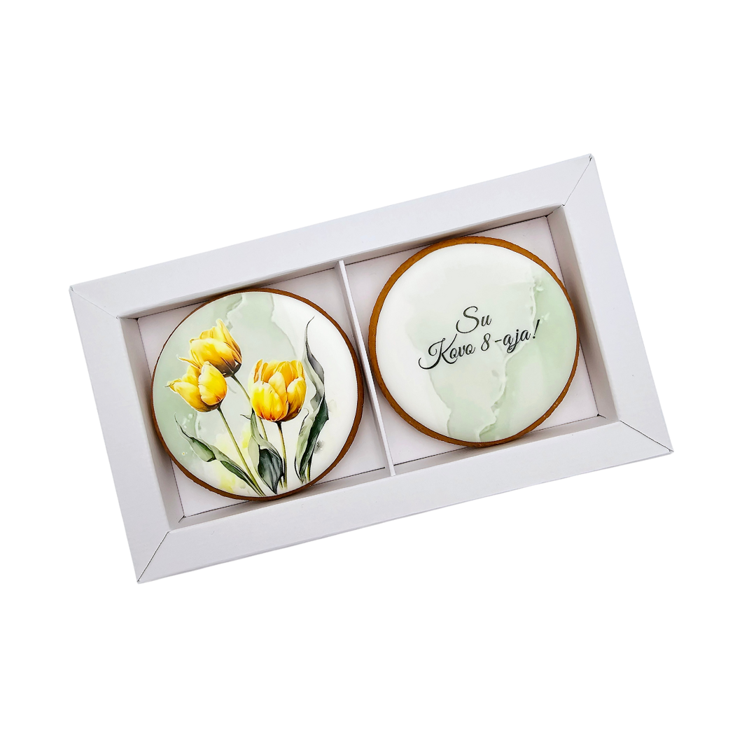 Dekoruoti meduoliniai sausainiai „Moters diena1” 2vnt.