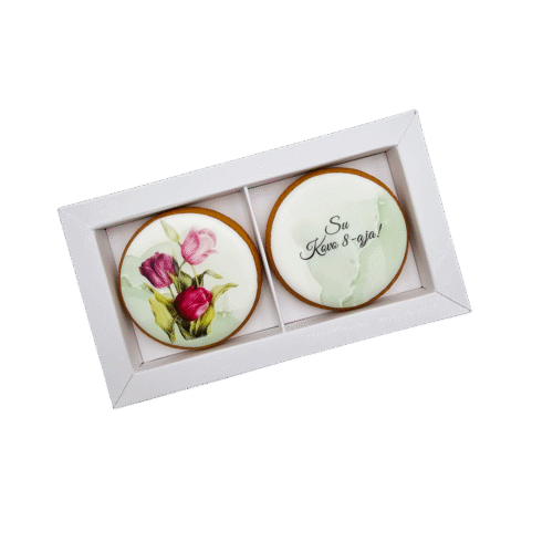 Dekoruoti meduoliniai sausainiai „Moters diena2” 2vnt.