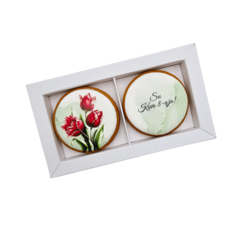 Dekoruoti meduoliniai sausainiai „Moters diena” 2vnt.