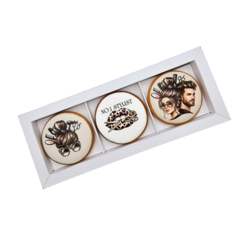 Dekoruoti meduoliniai sausainiai „Grožio specialistams 2”, 3vnt.