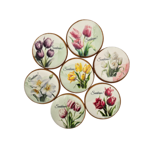 Dekoruoti meduoliniai sausainiai „Sveikinu3”