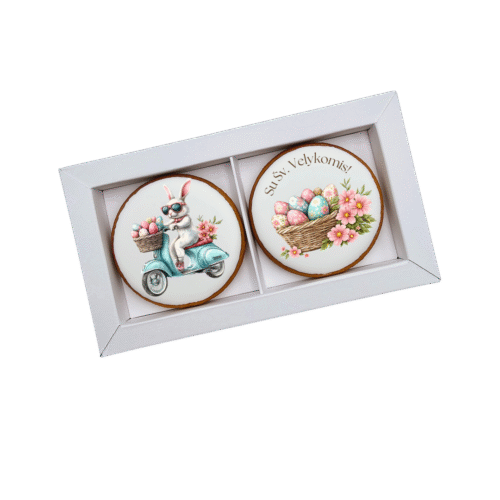 Dekoruoti meduoliniai sausainiai „Velykos3“ 2vnt.