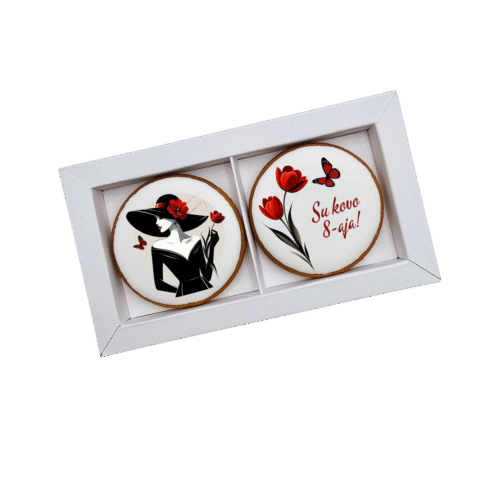 Dekoruoti meduoliniai sausainiai „Moters diena11” 2vnt.