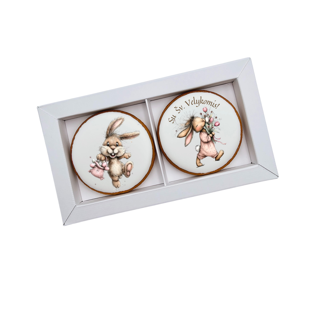 Dekoruoti meduoliniai sausainiai „Velykos9“ 2vnt.