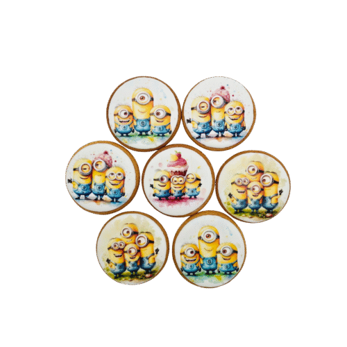 Dekoruoti meduoliniai sausainiai „Minions 1”
