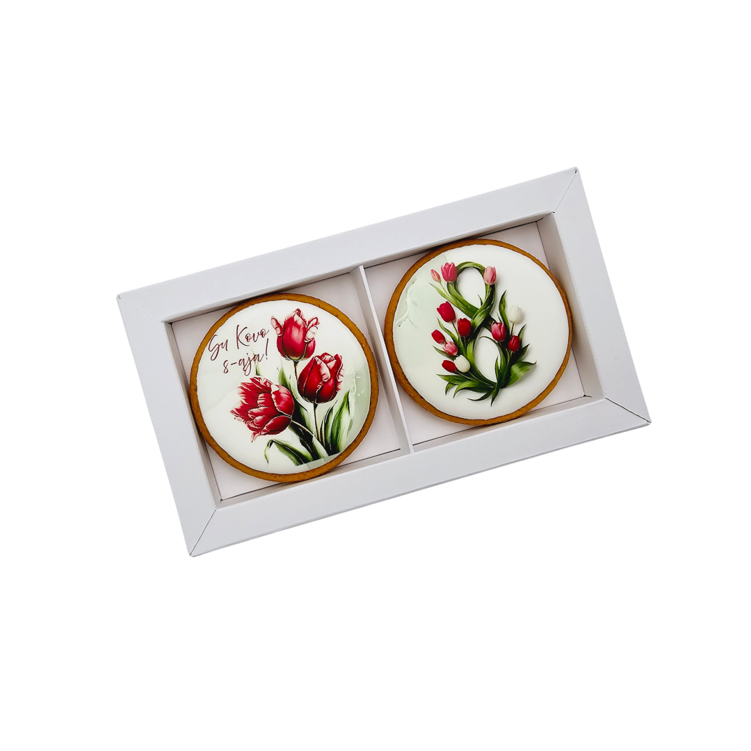 Dekoruoti meduoliniai sausainiai „Moters diena12” 2vnt.