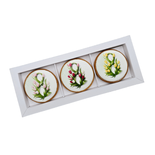 Dekoruoti meduoliniai sausainiai „Moters diena14” 3vnt.