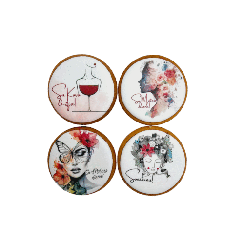 Dekoruoti meduoliniai sausainiai „Moters dienai15” 1vnt.