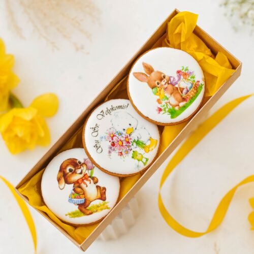 Dekoruoti meduoliniai sausainiai „Velykos27“ 3vnt.