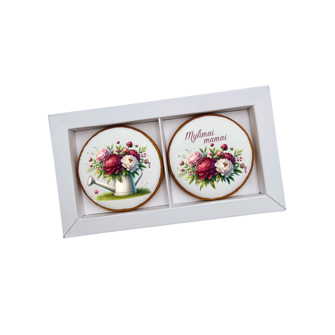 Dekoruoti meduoliniai sausainiai „Mamos diena9” 2vnt.