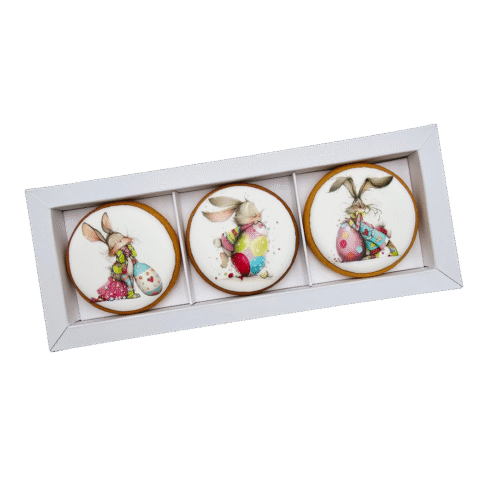 Dekoruoti meduoliniai sausainiai „Velykos32“ 3vnt.