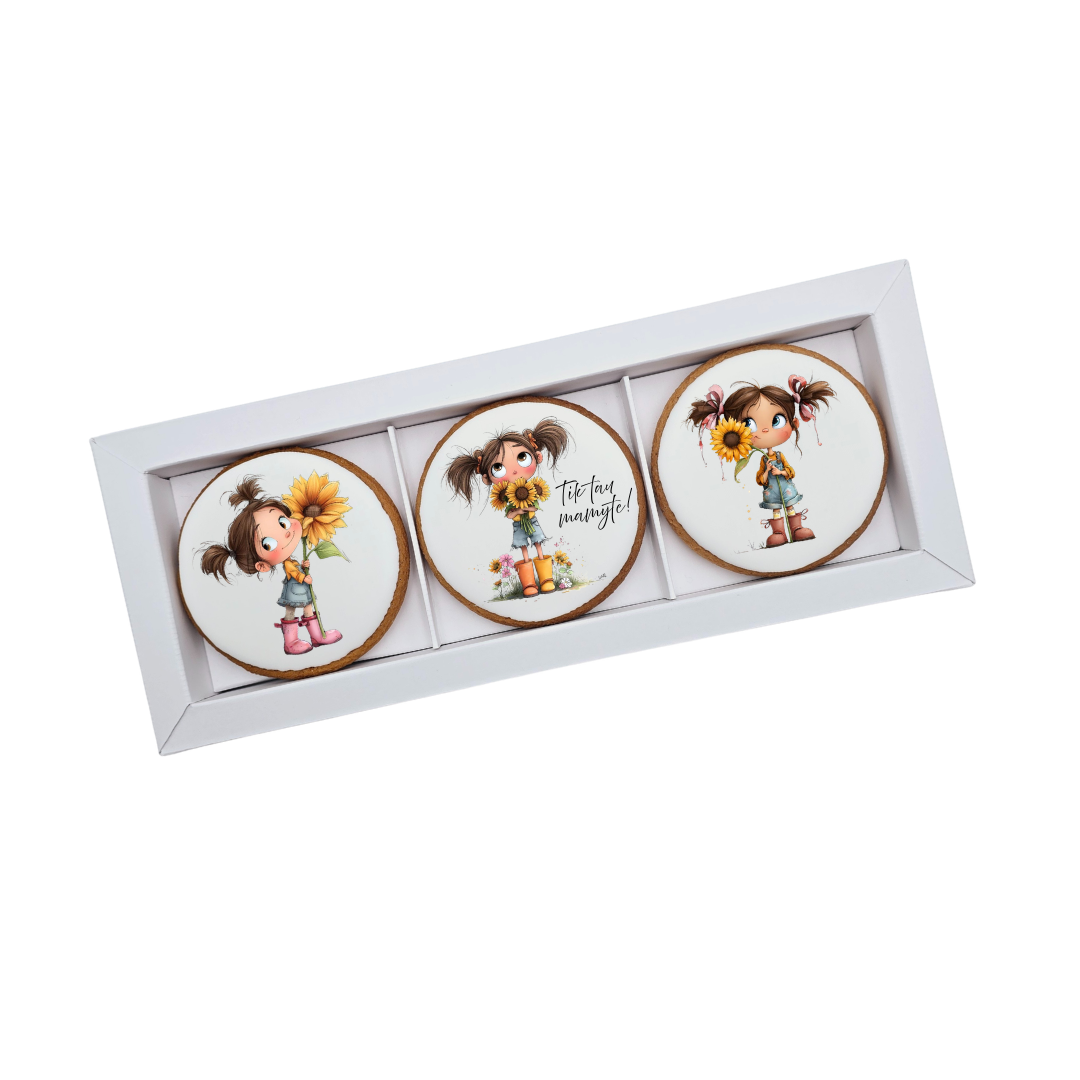 Dekoruoti meduoliniai sausainiai „Mamos diena1” 3vnt.