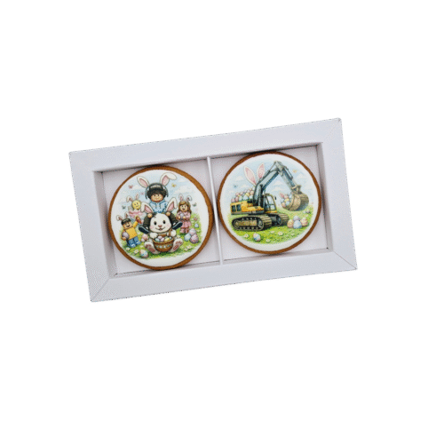 Dekoruoti meduoliniai sausainiai „Velykos43“ 2vnt.