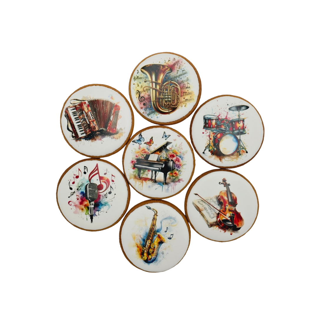 Dekoruoti meduoliniai sausainiai „Instrumentai” 1vnt.