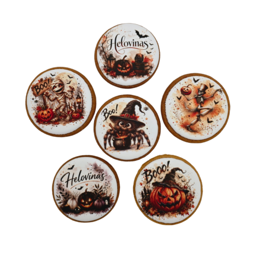 Dekoruoti meduoliniai sausainiai „Helovinas” H4, 1vnt